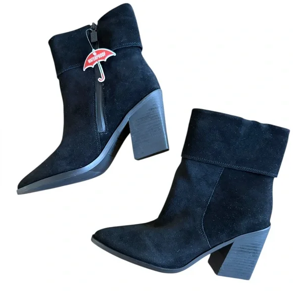 Blondo Sidnee Waterproof Black Suede Booties – Sz 8M